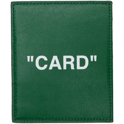 Shop Off-white Green Quote Card Holder In Green/white