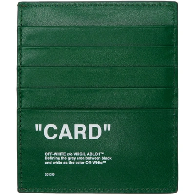 Shop Off-white Green Quote Card Holder In Green/white