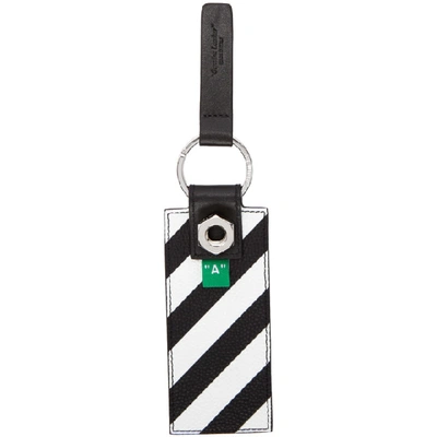 Shop Off-white Black Diag Key Holder In Black/white