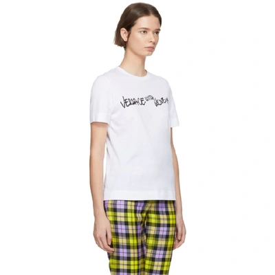 Shop Versace White  With Love T-shirt In A1001 White