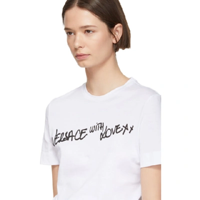 Shop Versace White  With Love T-shirt In A1001 White