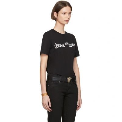 Shop Versace Black  With Love T-shirt In A1008 Black