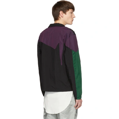 Shop Pyer Moss Black And Purple Classic Track Jacket In Blk/pur/gre