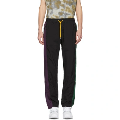 Shop Pyer Moss Black And Purple Classic Track Pants In Blk/pur/gre