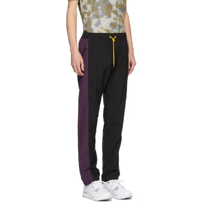 Shop Pyer Moss Black And Purple Classic Track Pants In Blk/pur/gre