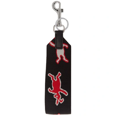 Shop Marni Dance Bunny Black And Red Bunny Keychain In Z2b20 Blk/r