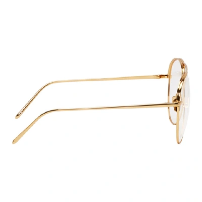 Shop Linda Farrow Luxe Gold 751 C1 Glasses In Yellowgold