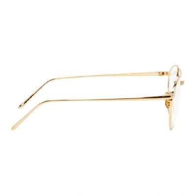 Shop Linda Farrow Luxe Gold 876 C8 Glasses In Yellow Gold