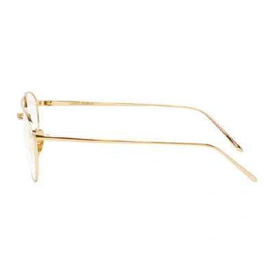 Shop Linda Farrow Luxe Gold 876 C8 Glasses In Yellow Gold