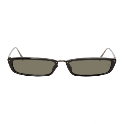 Shop Linda Farrow Luxe Black 838 C2 Sunglasses