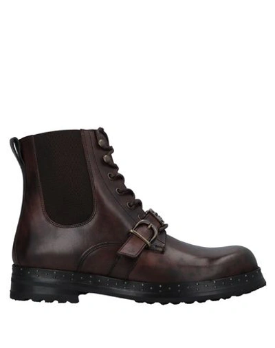 Shop Dolce & Gabbana Man Ankle Boots Dark Brown Size 9 Calfskin