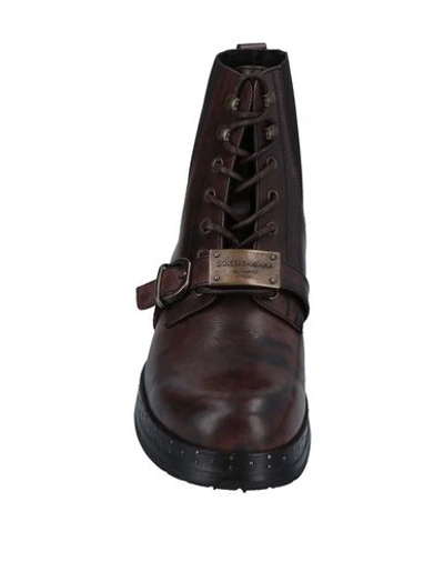 Shop Dolce & Gabbana Man Ankle Boots Dark Brown Size 9 Calfskin