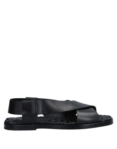 Shop Santoni Sandals In Black