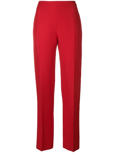 Shop Valentino Straight-leg Trousers - Red