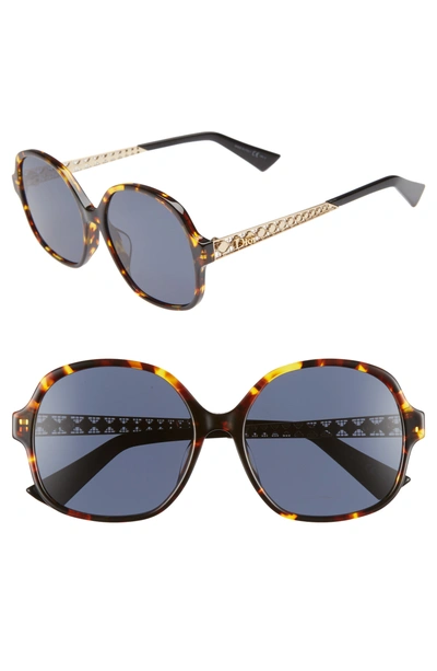 Shop Dior Ama 58mm Special Fit Round Sunglasses - Havana Pink