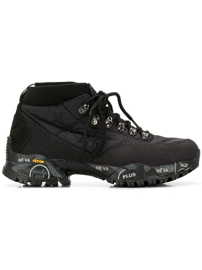 Shop White Premiata Loutreck Hiking Sneakers - Black