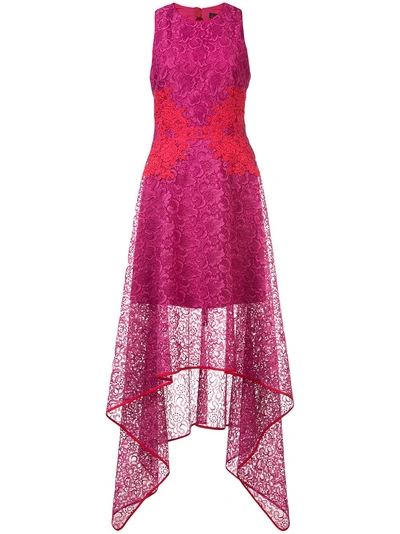 Shop Nha Khanh Floral Lace Dress - Pink