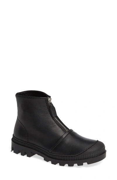 Shop Loewe Front Zip Boot In Black