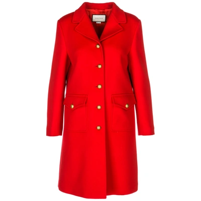 Shop Gucci Women's Wool Coat In Red