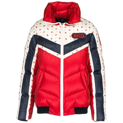 Shop Gucci Piumino Bomber Women's Outerwear Jacket Blouson In Red