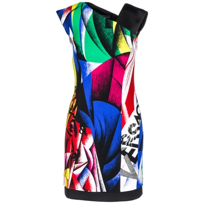 Shop Versace Women's Short Mini Dress Sleeveless The Clash In Black