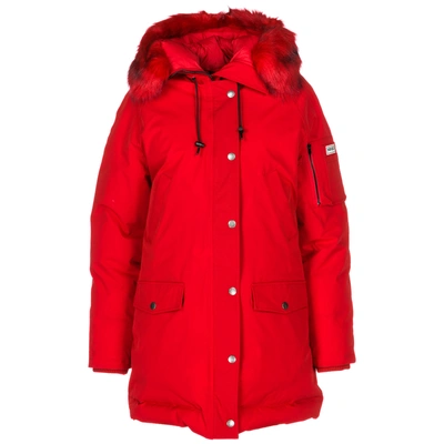 Shop Kenzo Women's Outerwear Jacket Blouson Hood Puffa In Red