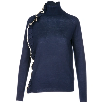 Shop Victoria Beckham Women's Jumper Sweater Turtle Neck In Blue