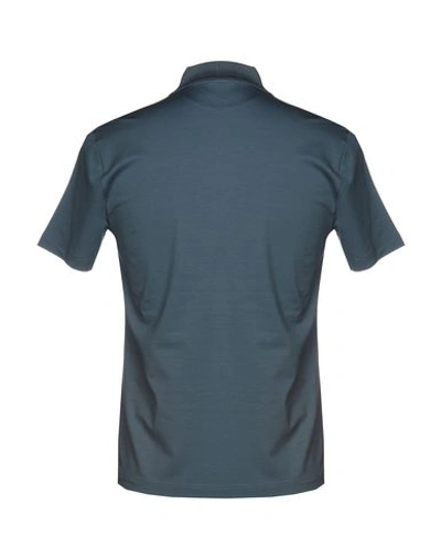 Shop Prada Polo Shirt In Slate Blue