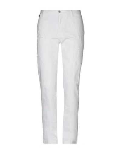 Shop Replay Man Denim Pants White Size 27 Cotton, Elastane
