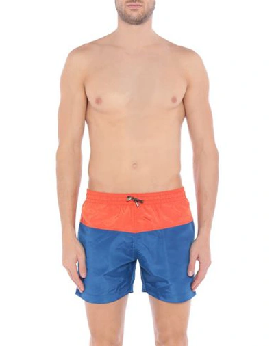 Shop Stella Mccartney Men Man Swim Trunks Blue Size 34 Polyester