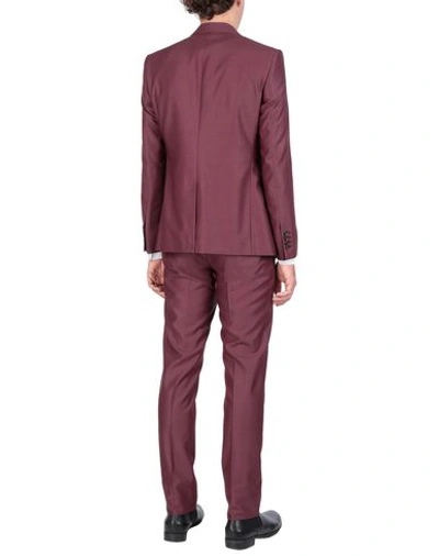 Shop Dolce & Gabbana Man Suit Burgundy Size 38 Virgin Wool In Red