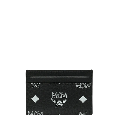 Shop Mcm Card Case In White Logo Visetos In White Logo Black