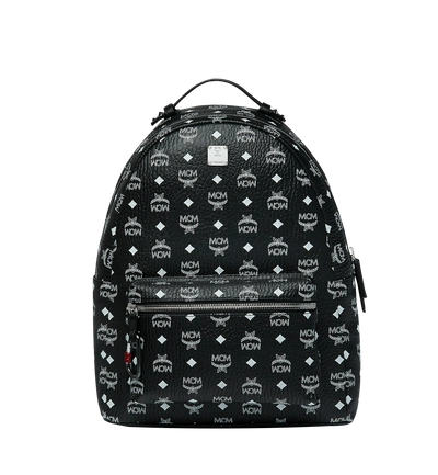 Shop Mcm Stark Backpack In White Logo Visetos In White Logo Black