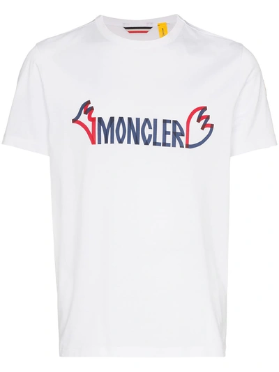 Shop Moncler Genius Logo Print T-shirt - White