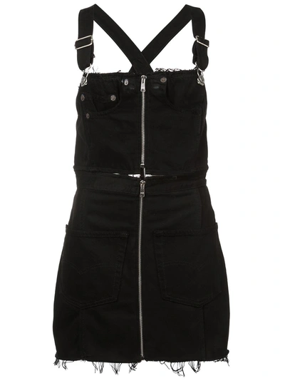 Shop Re/done Denim Pinafore Dress - Black