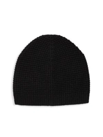 Shop Saks Fifth Avenue Men's Waffle Cashmere Beanie In Black