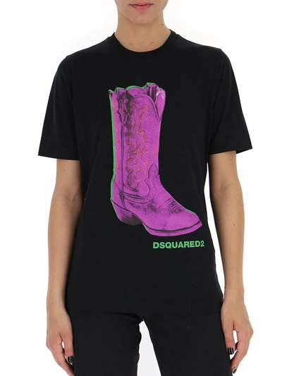 Shop Dsquared2 Boot Print T In Black