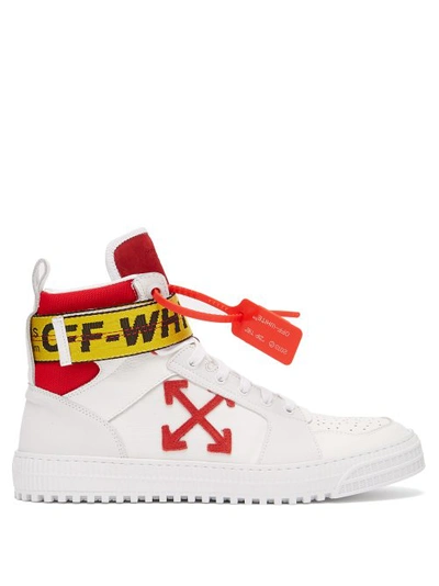 Off-white White & Red Industrial High-top Sneakers | ModeSens
