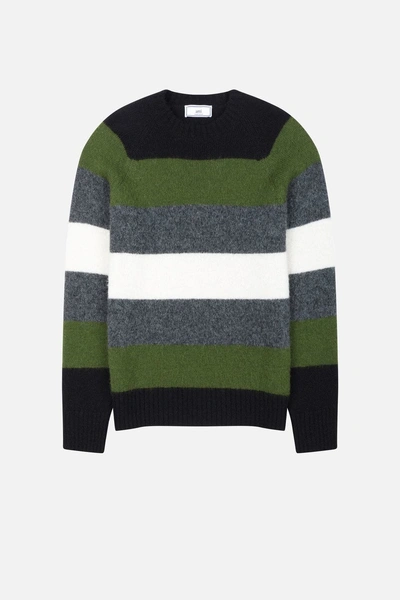 Shop Ami Alexandre Mattiussi Raglan Sleeves Crewneck Sweater In Multicolour