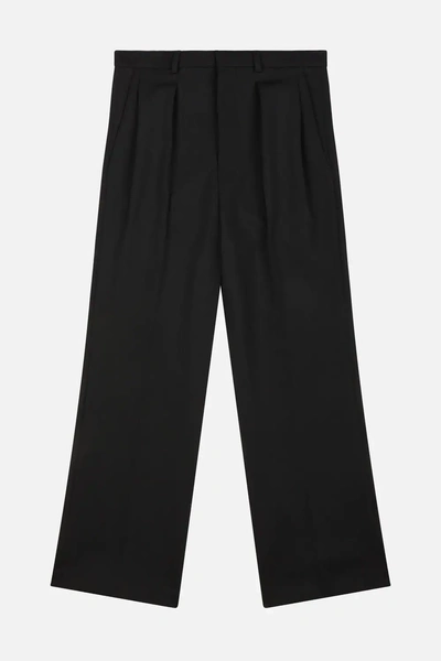 Shop Ami Alexandre Mattiussi Box Pleated Wide Trousers In Black