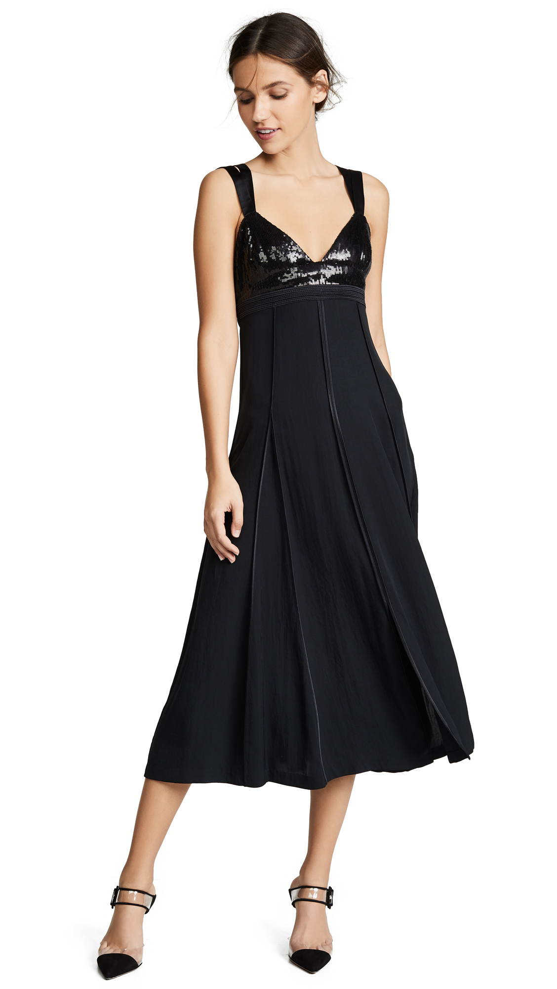 Jason Wu Grey Sequin Bustier Maxi Dress In Black | ModeSens