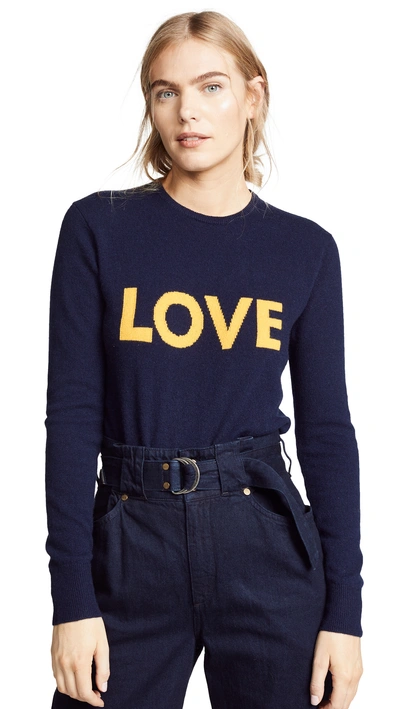 Shop Kule The Love Cashmere Sweater In Navy/gold