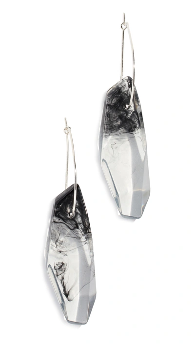 Shop Dinosaur Designs Long Crystallized Earrings In Black/clear