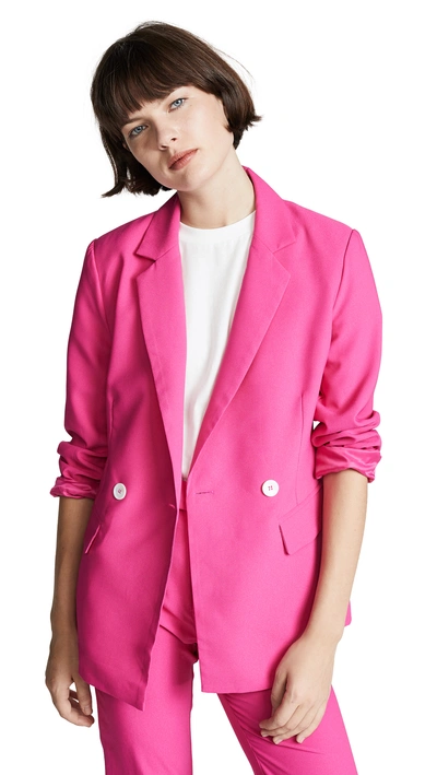 Shop Re:named Krista Blazer In Hot Pink