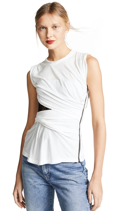 Shop Alexander Wang T-shirt With Lace Bustier In White