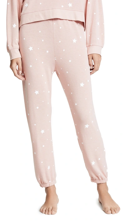 Shop Z Supply Star Print Joggers In Silver Peony