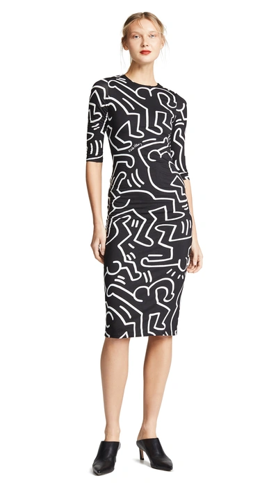 x Keith Haring Delora Fitted Crew Neck Dress