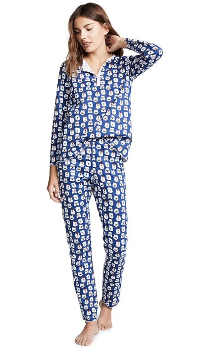 Shop Roller Rabbit Bearry Holidays Pajamas In Blue