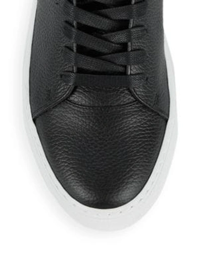 Shop Buscemi Unisex Pebbled Leather High-top Sneakers In Black