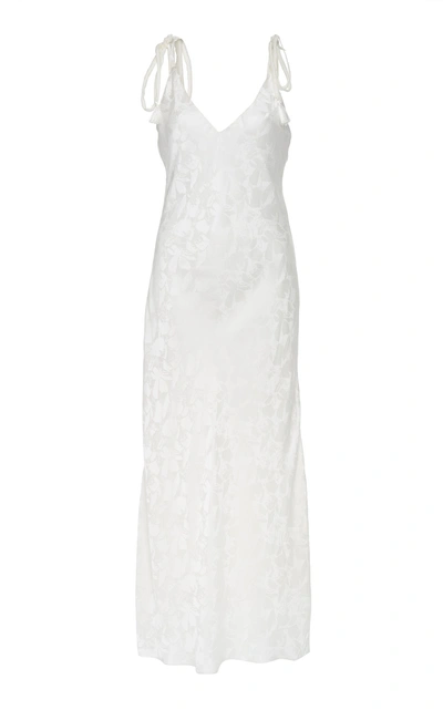 Shop Marei 1998 Ixia Maxi Long Cami Dress With Velvet Straps In White